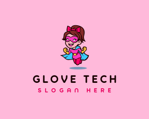 Bow Girl Superhero  logo design