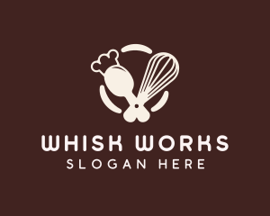 Whisk Baker Baking logo design