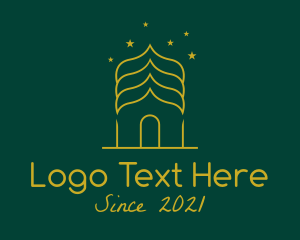 Mosque - Minimalist Golden Mosque logo design