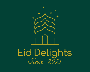 Eid - Minimalist Golden Mosque logo design