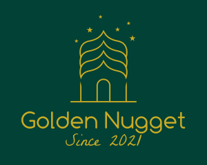 Minimalist Golden Mosque  logo design