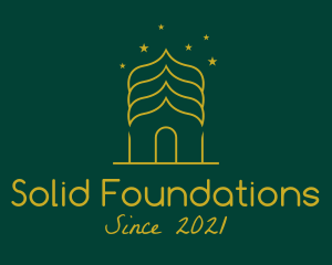 Eid - Minimalist Golden Mosque logo design