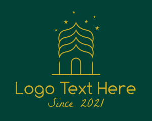 Minimalist - Minimalist Golden Mosque logo design