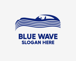 Blue Car Waves logo design