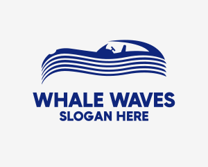 Blue Car Waves logo design