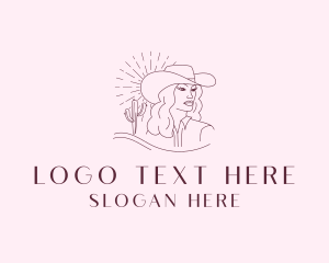 Cowgirl - Western Cowgirl logo design