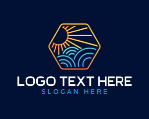 Coastal - Sun Coastal Wave logo design