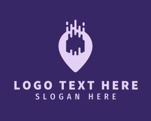 Purple - Courier Location Pin logo design