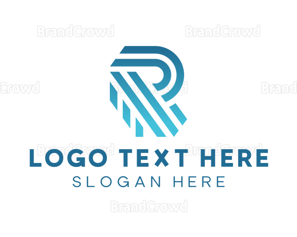 Business Stripe Letter R Logo