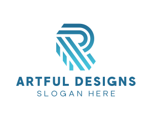 Business Stripe Letter R logo design