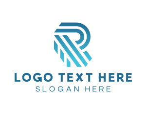 Rhombus - Business Stripe Letter R logo design
