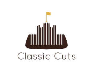 Barber Comb Castle logo design