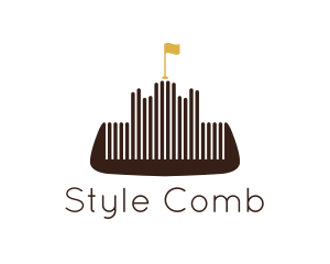 Comb - Barber Comb Castle logo design