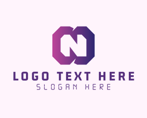Cyber - Gradient Letter N logo design