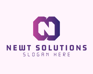 Gradient Letter N logo design