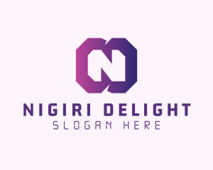 Gradient Letter N logo design