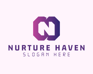 Gradient Letter N logo design