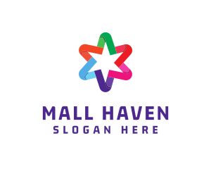 Shopping Mall - Colorful Business Star logo design