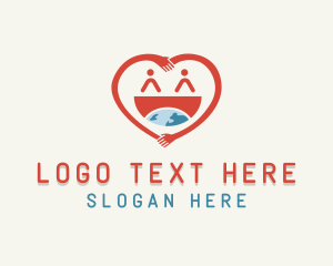 Ngo - People Heart Volunteer logo design