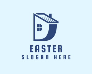 Property - Blue House Letter D logo design