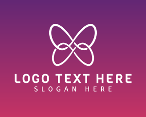 Loop - Digital Butterfly Loop logo design