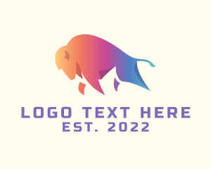 Rage - Modern Gradient Bison logo design
