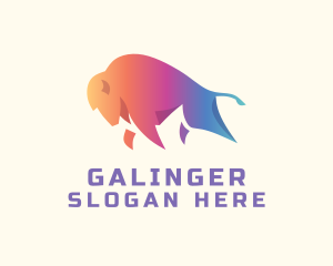 Modern Gradient Bison Logo