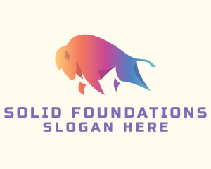 Modern Gradient Bison Logo