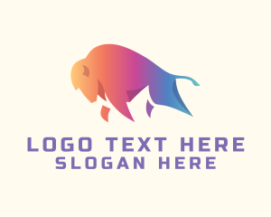 Modern Gradient Bison Logo