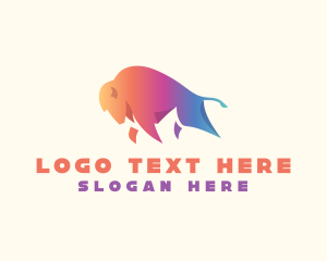 Ox - Modern Gradient Bison logo design