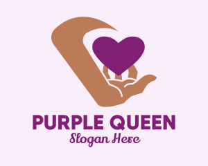 Hand Purple Heart  logo design