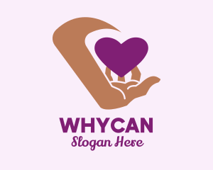 Hand Purple Heart  logo design