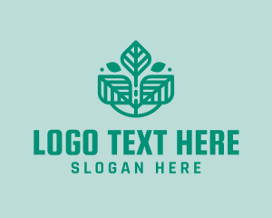 Turf - Geometric Natural Leaves logo design