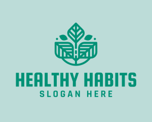 Geometric Natural Leaves logo design