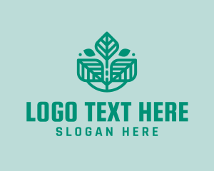 Farm - Geometric Natural Leaves logo design