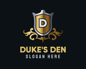 Duke - Metal Gothic Crest Letter logo design