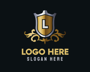 Metal Gothic Crest Letter logo design