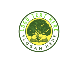 Textbook - Book Tree Library logo design