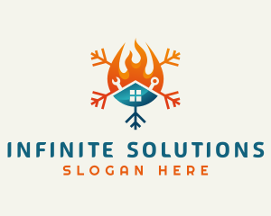 Sustainability - Fire Snowflake Ventilation logo design