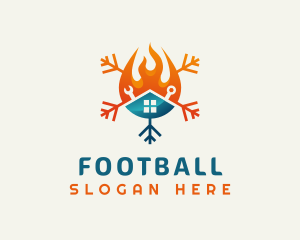 Hot - Fire Snowflake Ventilation logo design