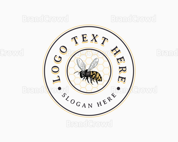 Bee Honeycomb Hive Logo
