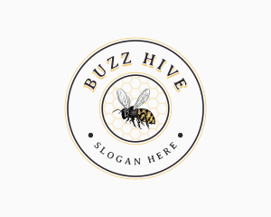 Hive - Bee Honeycomb Hive logo design