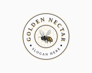 Mead - Bee Honeycomb Hive logo design