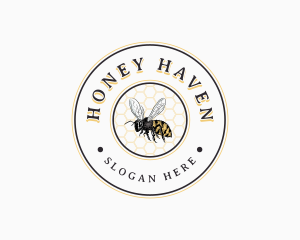 Bee Honeycomb Hive logo design