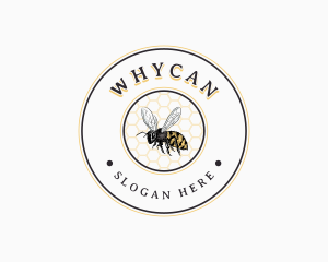 Bee Honeycomb Hive logo design