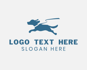 Dog Training - Silhouette Leash Dog logo design