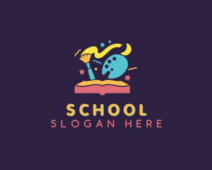 Book Art School  logo design