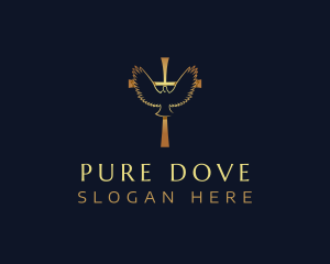 Crucifix Dove Church Heaven logo design