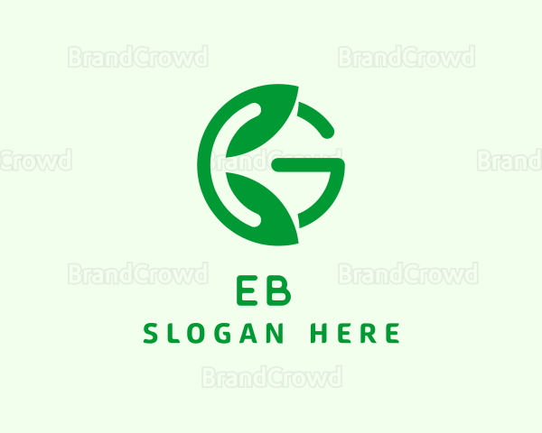 Herb Leaf Hand Letter G Logo