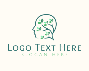 Green - Human Plant Head logo design